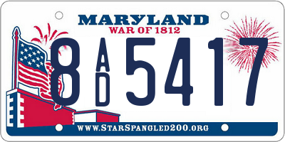 MD license plate 8AD5417