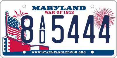 MD license plate 8AD5444