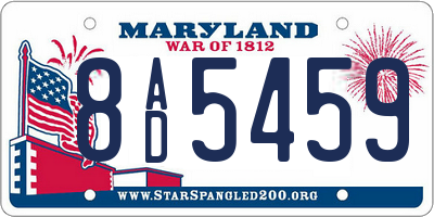 MD license plate 8AD5459