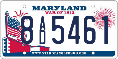 MD license plate 8AD5461
