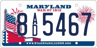 MD license plate 8AD5467