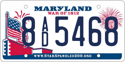 MD license plate 8AD5468