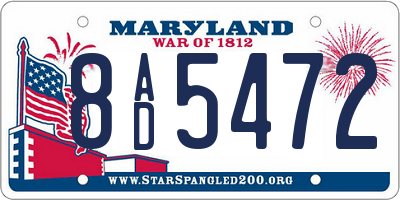 MD license plate 8AD5472
