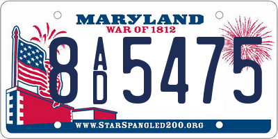 MD license plate 8AD5475