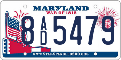MD license plate 8AD5479