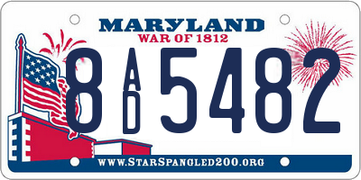 MD license plate 8AD5482