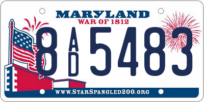 MD license plate 8AD5483