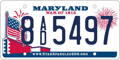 MD license plate 8AD5497