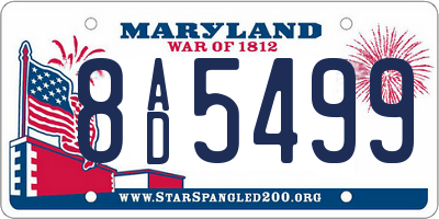 MD license plate 8AD5499