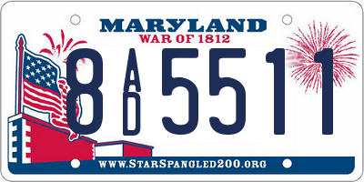 MD license plate 8AD5511