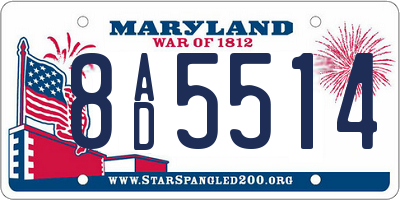 MD license plate 8AD5514