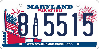 MD license plate 8AD5515