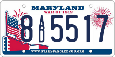 MD license plate 8AD5517