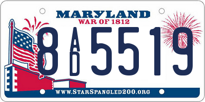 MD license plate 8AD5519