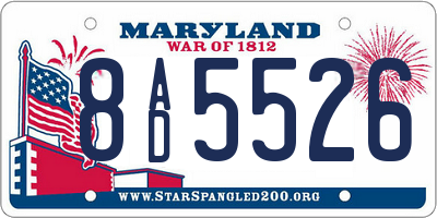 MD license plate 8AD5526