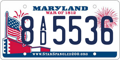 MD license plate 8AD5536