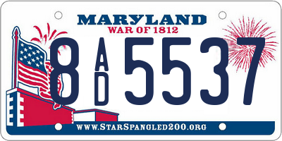 MD license plate 8AD5537