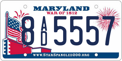 MD license plate 8AD5557