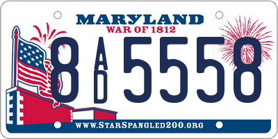 MD license plate 8AD5558
