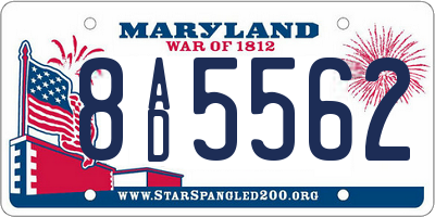MD license plate 8AD5562