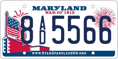 MD license plate 8AD5566