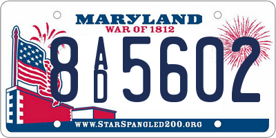 MD license plate 8AD5602