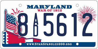 MD license plate 8AD5612