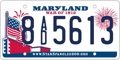 MD license plate 8AD5613