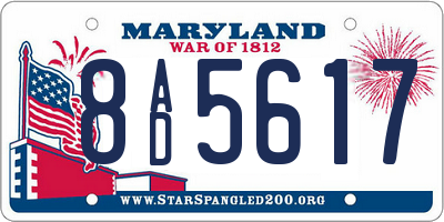 MD license plate 8AD5617
