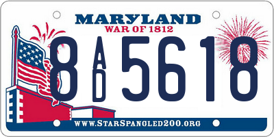 MD license plate 8AD5618