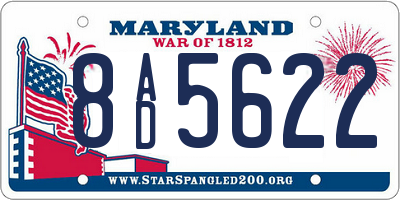 MD license plate 8AD5622
