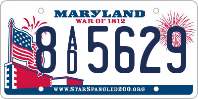 MD license plate 8AD5629