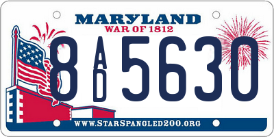 MD license plate 8AD5630