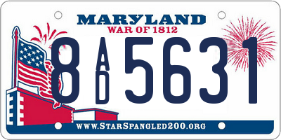 MD license plate 8AD5631