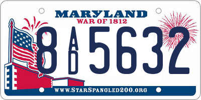 MD license plate 8AD5632