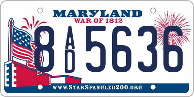MD license plate 8AD5636