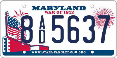 MD license plate 8AD5637