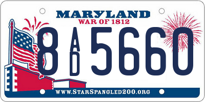 MD license plate 8AD5660