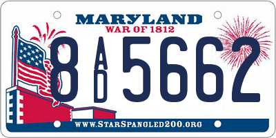 MD license plate 8AD5662
