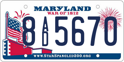MD license plate 8AD5670