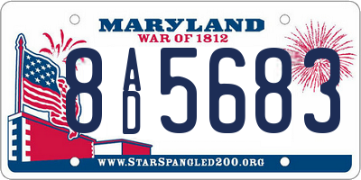 MD license plate 8AD5683