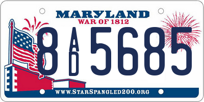 MD license plate 8AD5685