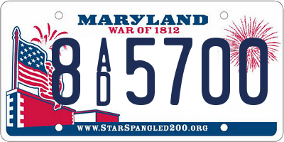 MD license plate 8AD5700
