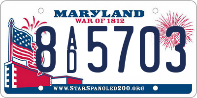 MD license plate 8AD5703