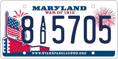 MD license plate 8AD5705