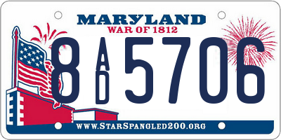 MD license plate 8AD5706