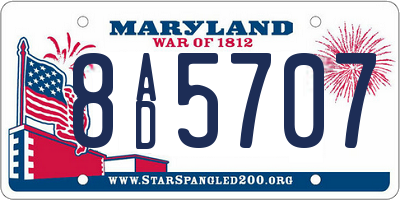MD license plate 8AD5707
