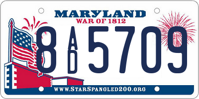 MD license plate 8AD5709