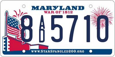 MD license plate 8AD5710
