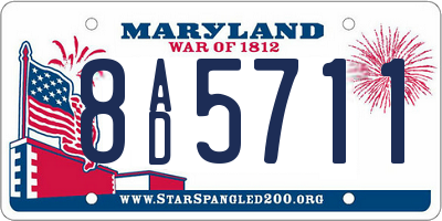MD license plate 8AD5711